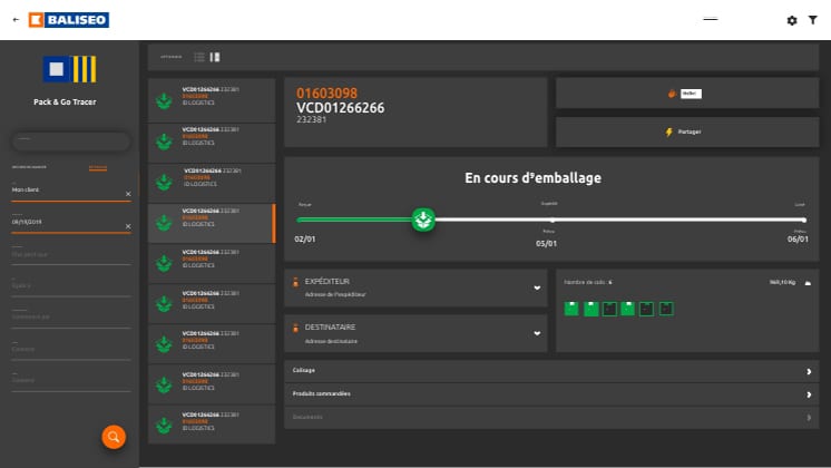 Baliseo, application de pilotage logistique créée par Skipper Groupe pour suivre vos commandes